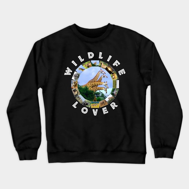 Wildlife Lover 4 Giraffes Crewneck Sweatshirt by PathblazerStudios